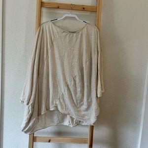 Magnolia Pearl Over Sized Off White Cotton Shirt OSFM